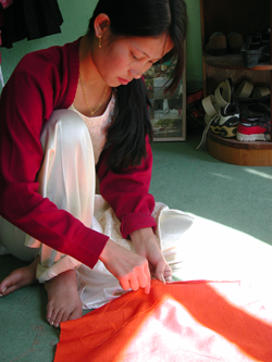 pashmina fabrication a la main